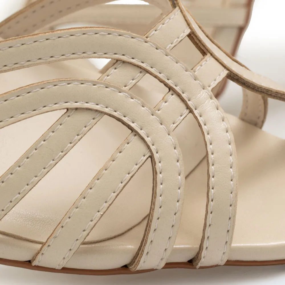 Off White Chrome Heel Sandal