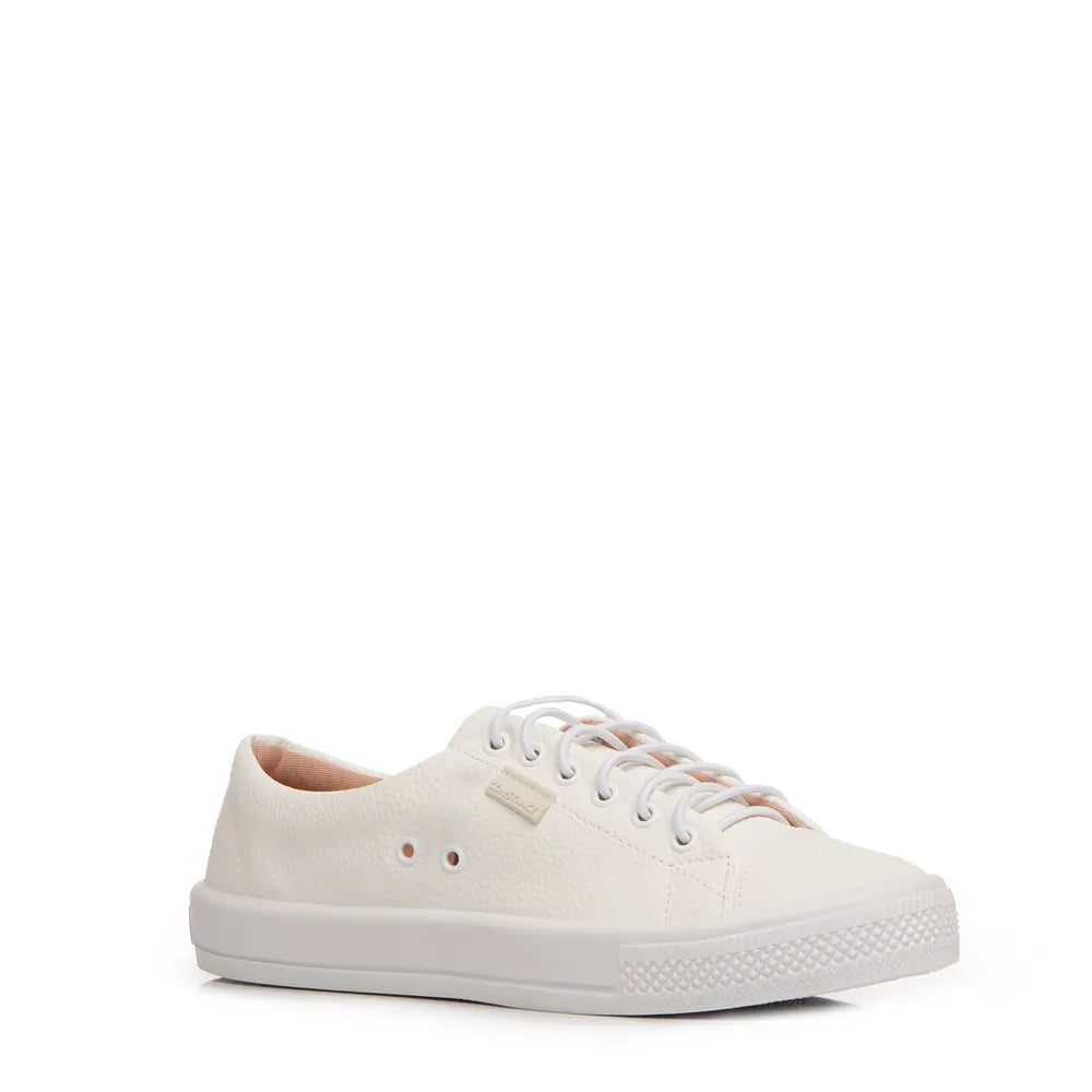 White Comfort Sneakers with Elastic Laces