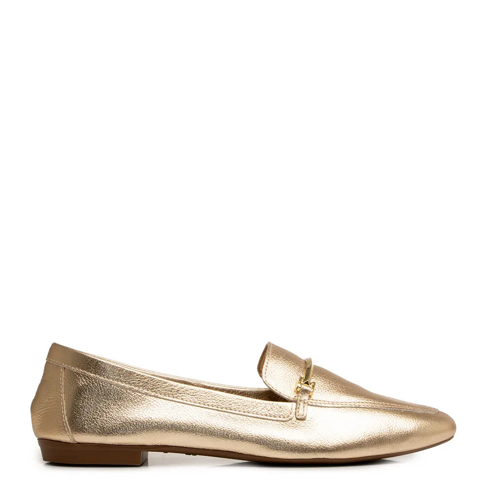Gold Leather Bridão Loafer