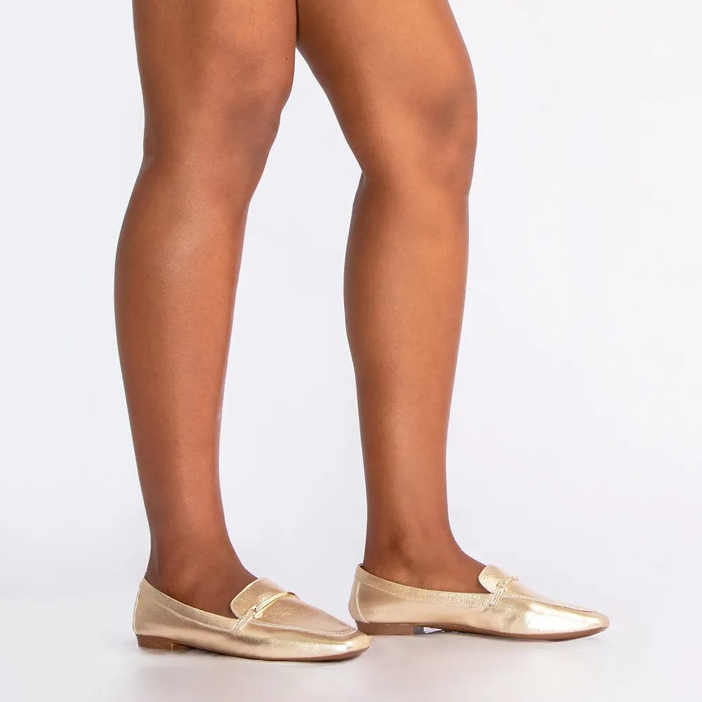 Gold Leather Bridão Loafer