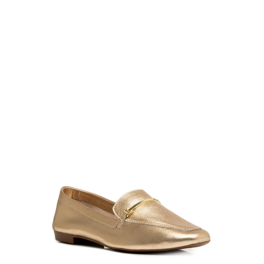 Gold Leather Bridão Loafer