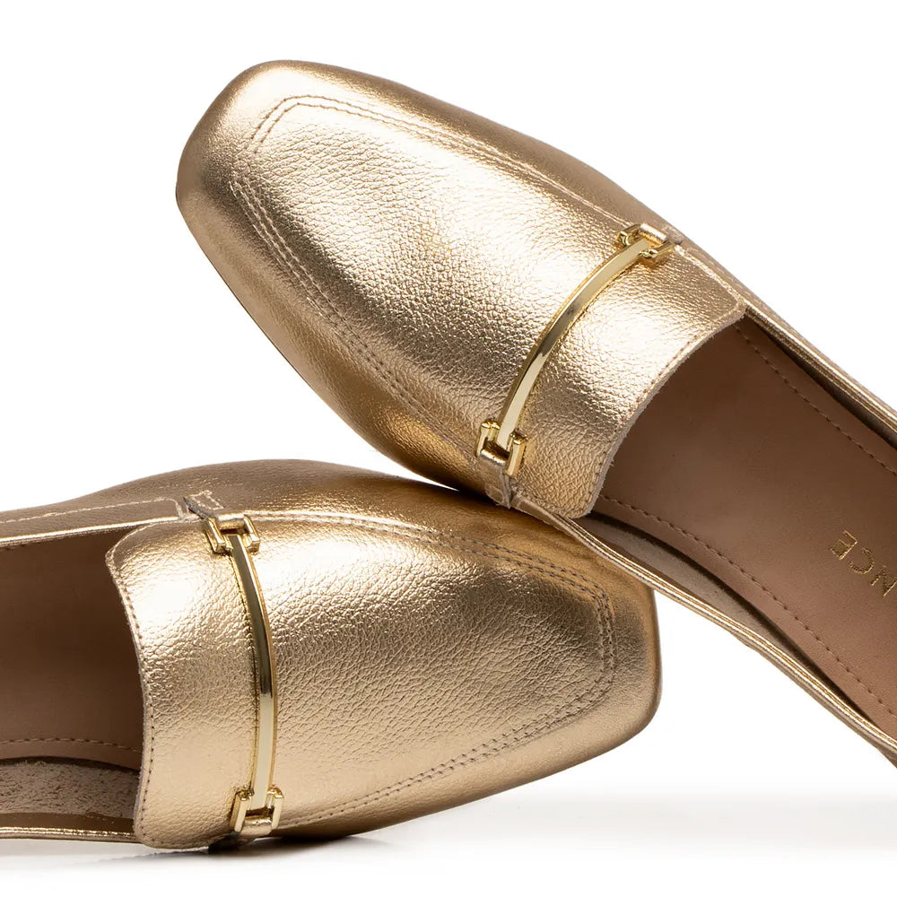 Gold Leather Bridão Loafer