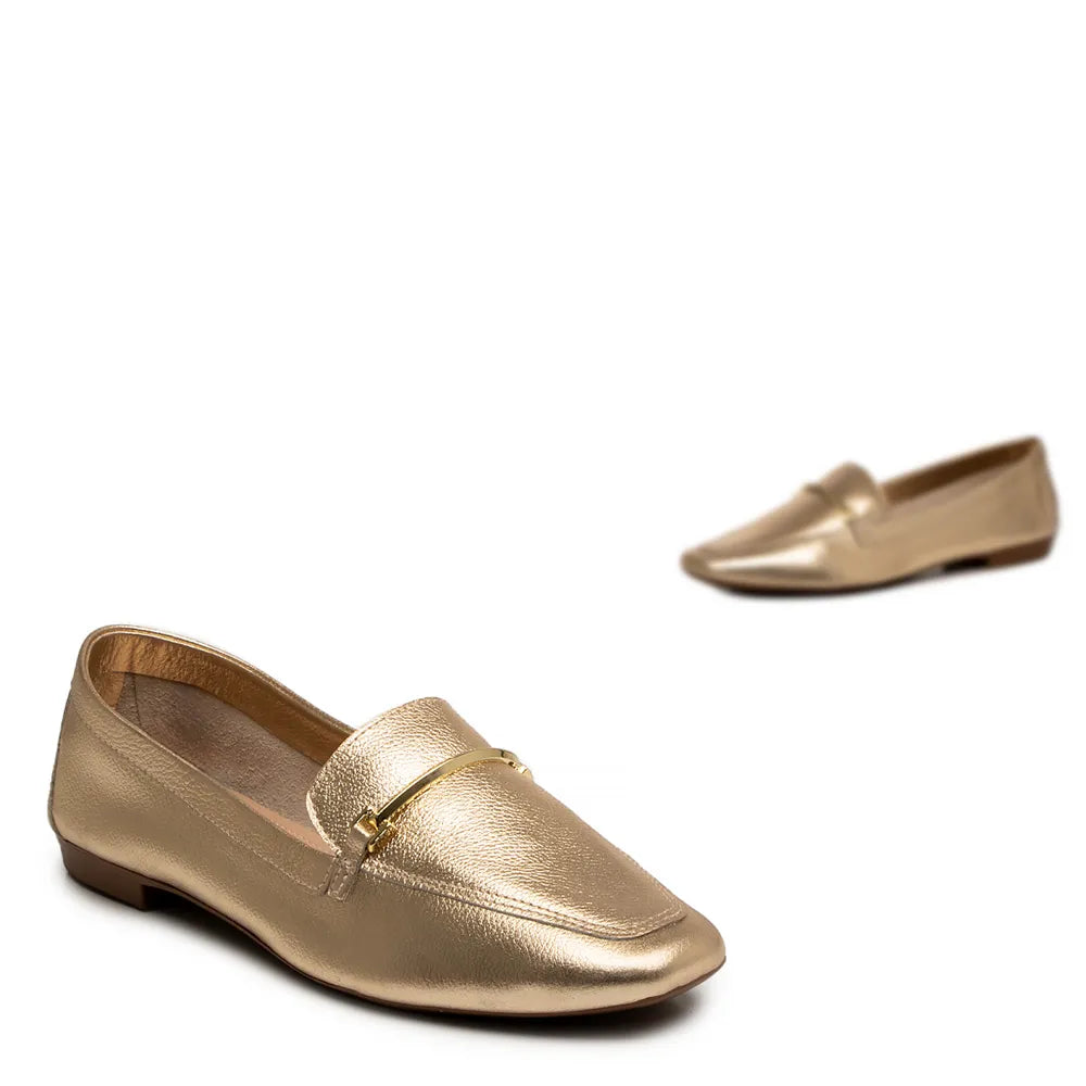 Gold Leather Bridão Loafer