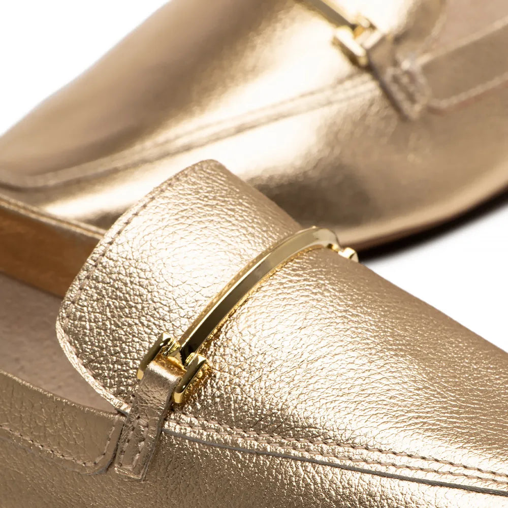 Gold Leather Bridão Loafer