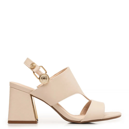Off White Chrome Heel Sandal