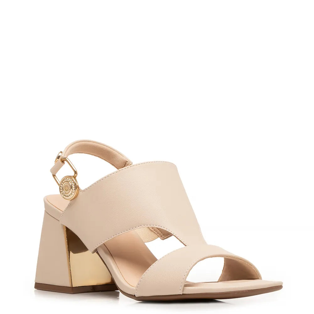 Off White Chrome Heel Sandal