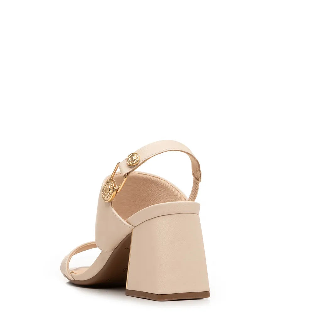 Off White Chrome Heel Sandal