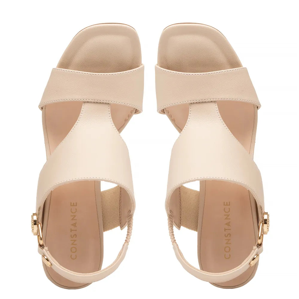 Off White Chrome Heel Sandal