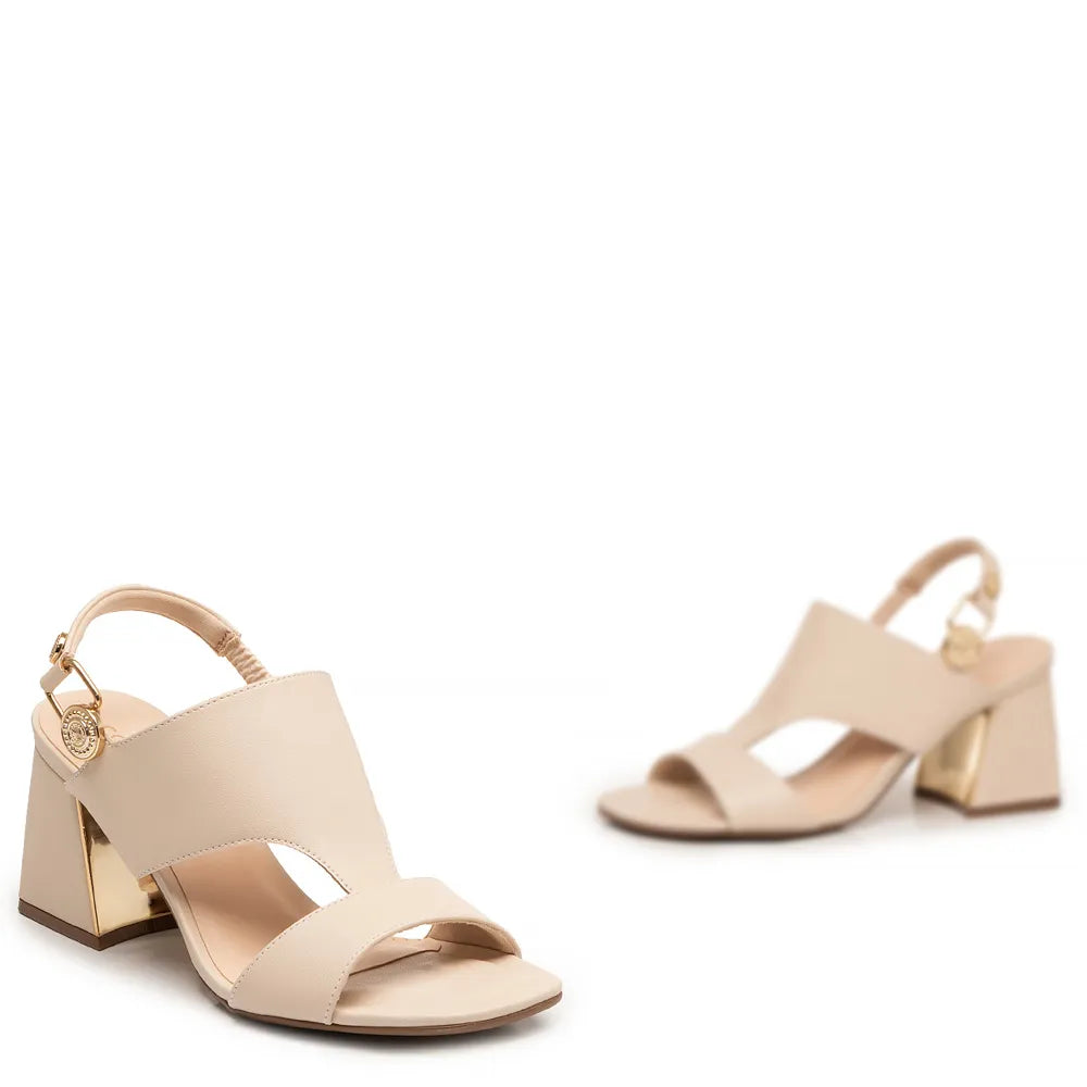 Off White Chrome Heel Sandal