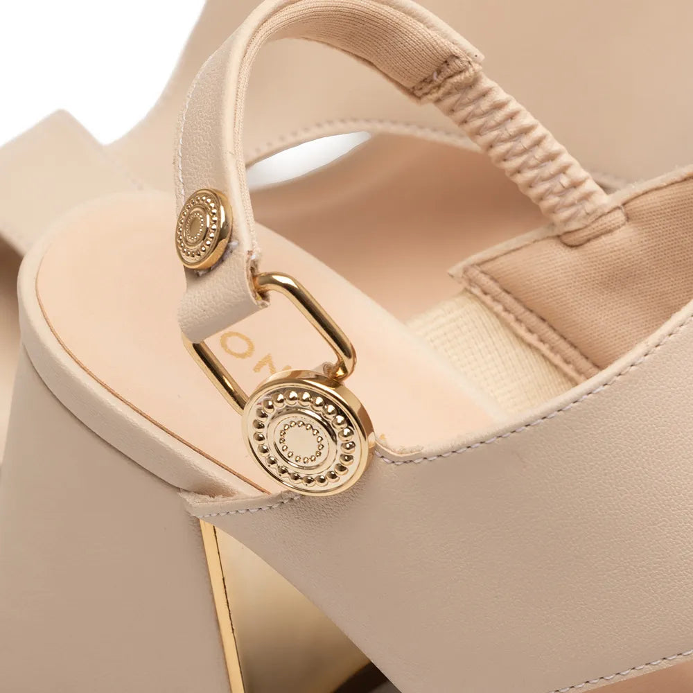 Off White Chrome Heel Sandal
