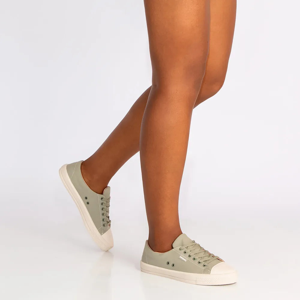 Green Comfort Eyelet Detail Sneakers