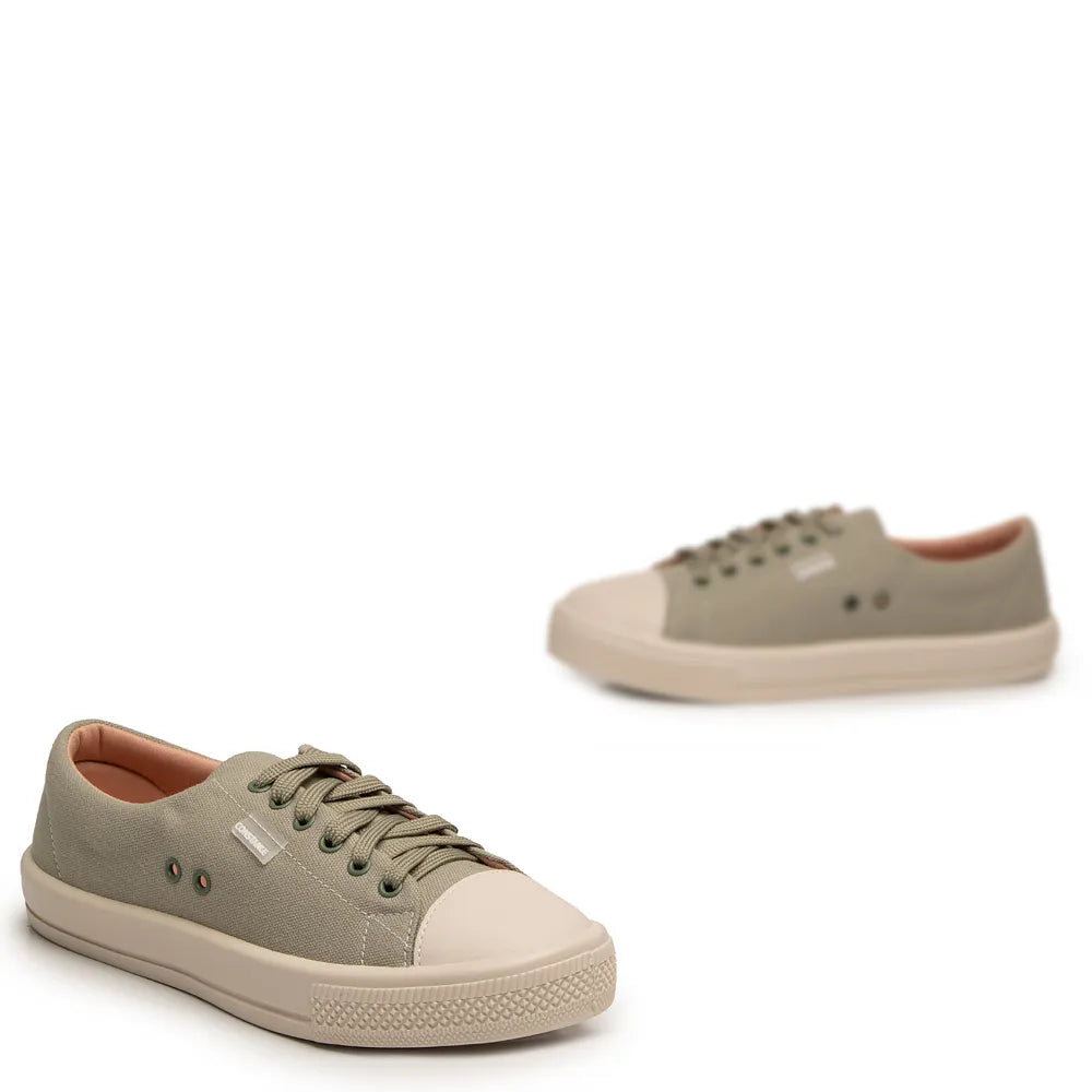 Green Comfort Eyelet Detail Sneakers