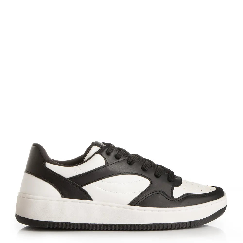 White Sneakers with Black Panels