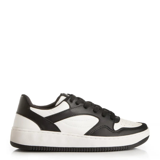 White Sneakers with Black Panels