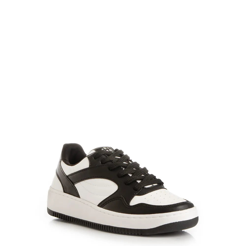 White Sneakers with Black Panels