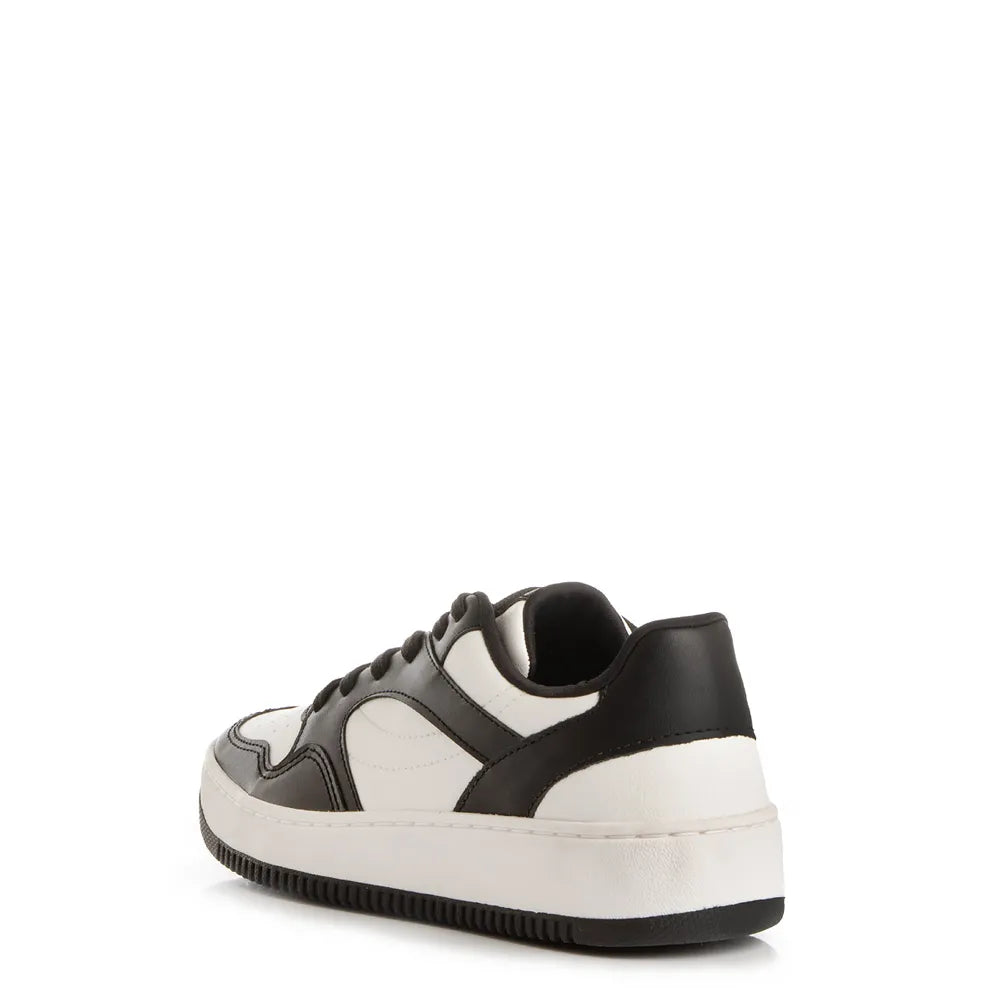 White Sneakers with Black Panels