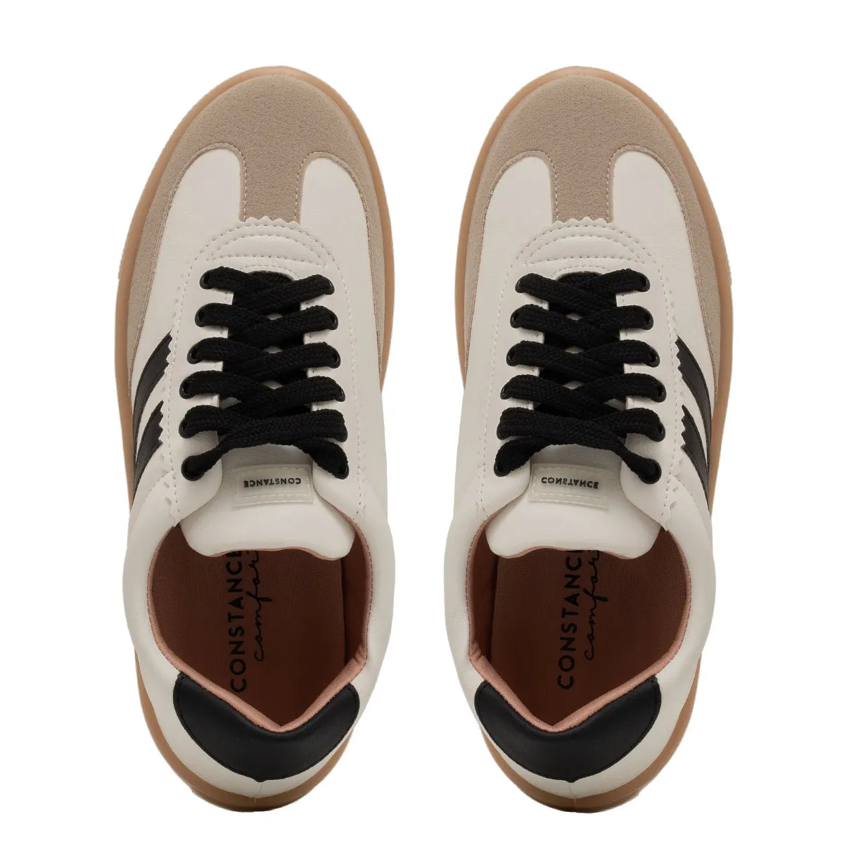 White and Black Comfort Recortes Sneaker