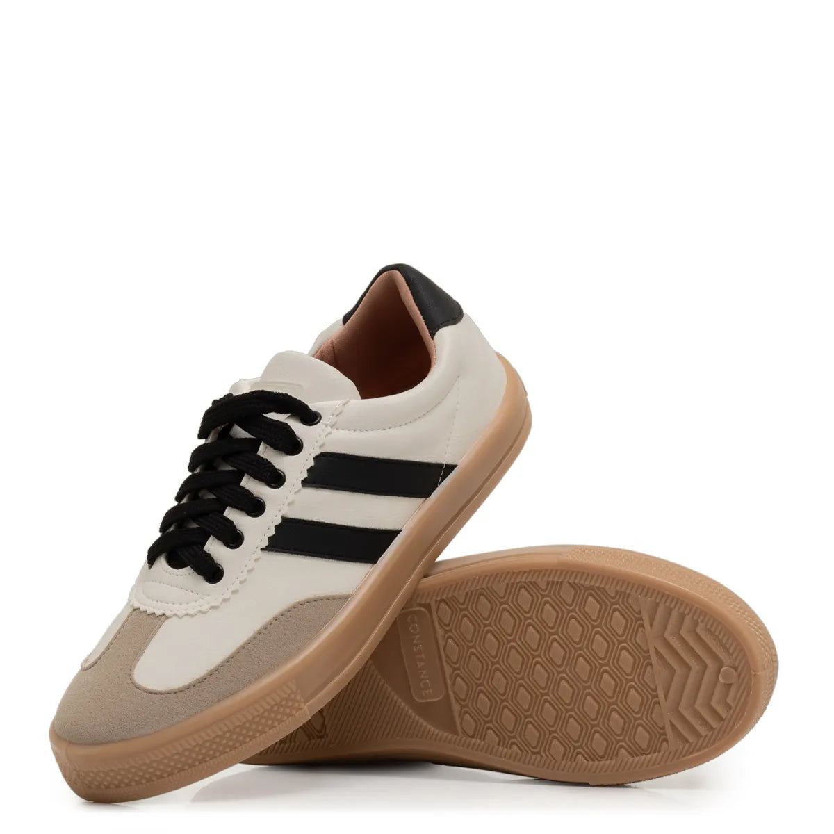 White and Black Comfort Recortes Sneaker