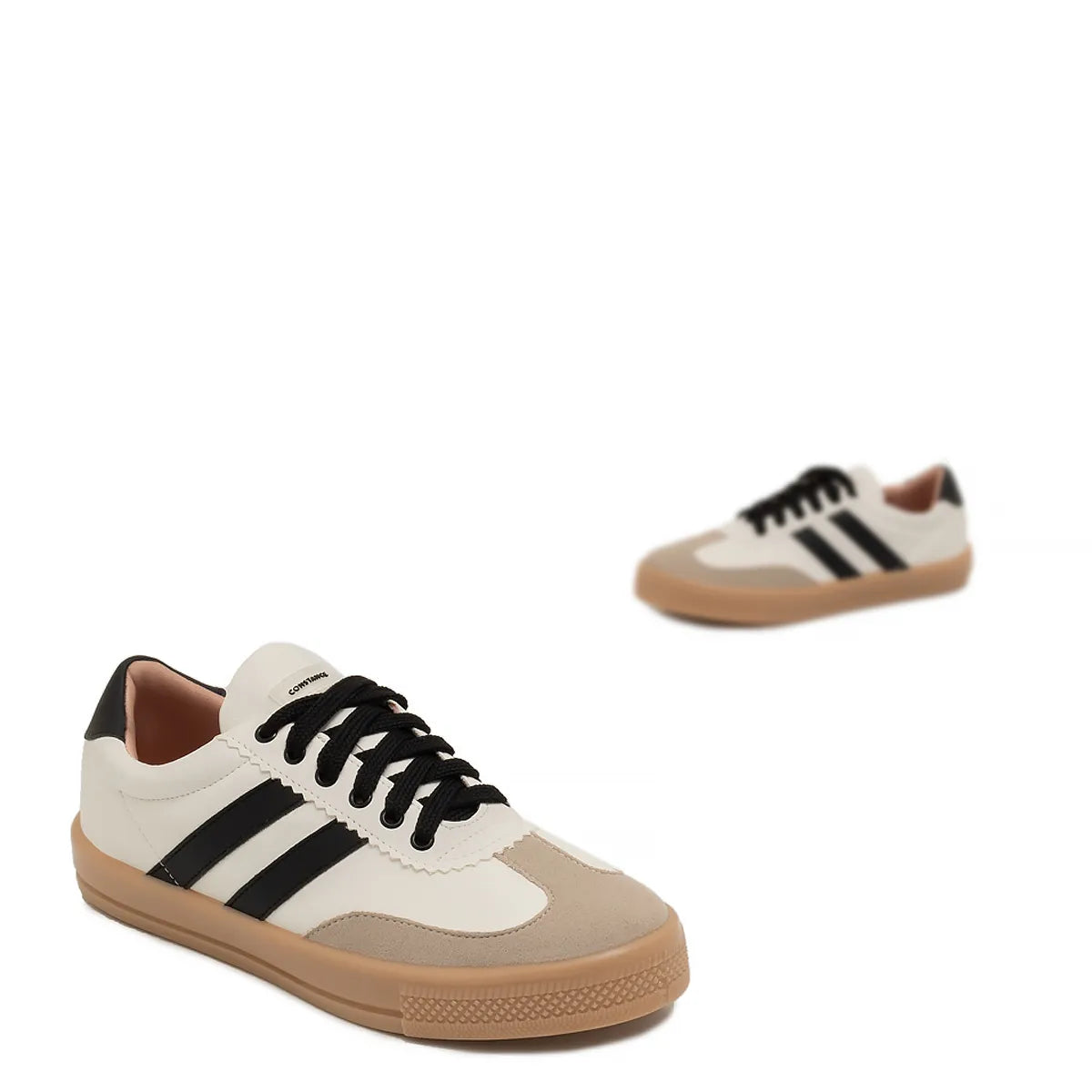 White and Black Comfort Recortes Sneaker