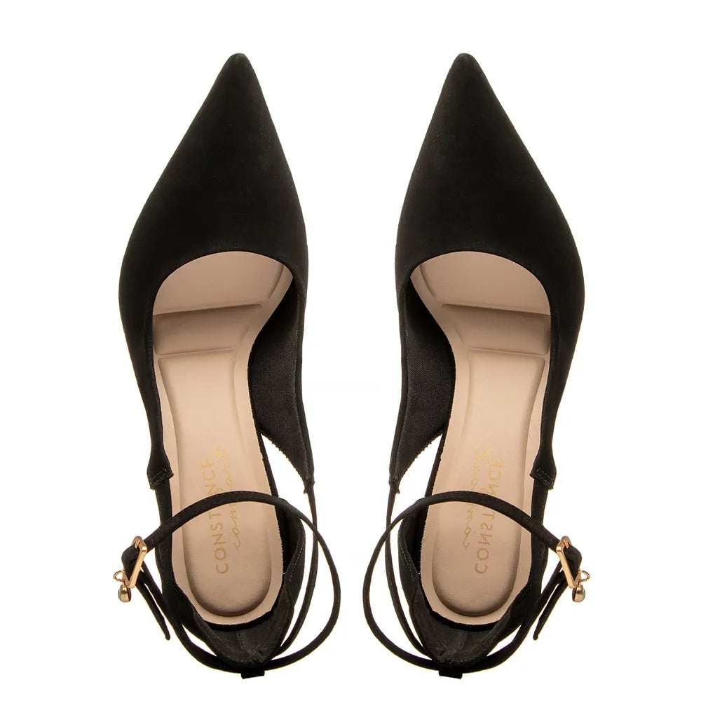 Black Nubuck Comfort Pumps with Charm