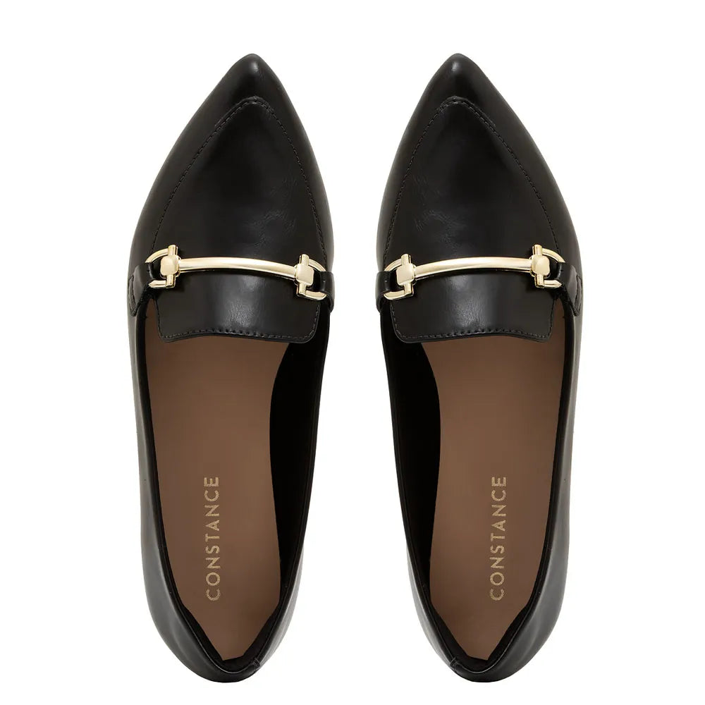Black Pointed-Toe Bridão Loafer