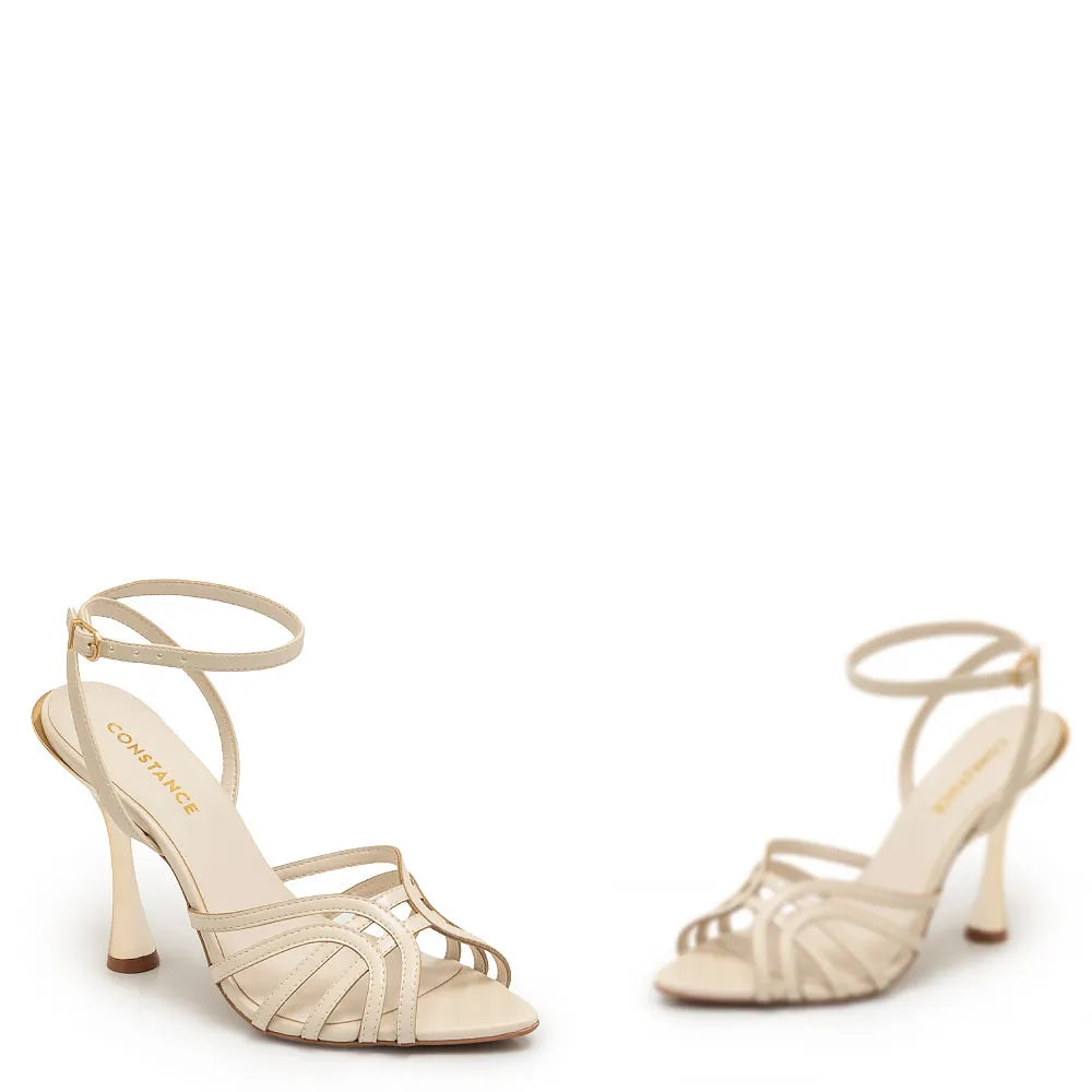 Off White Chrome Heel Sandal