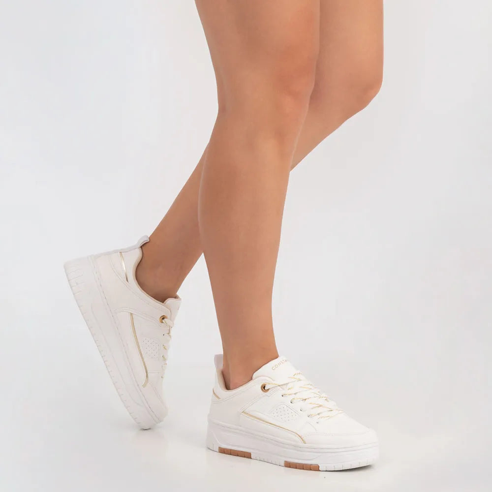 White Recortes Sneakers