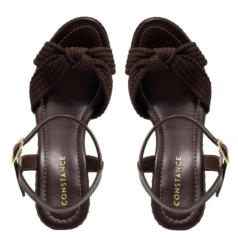 Brown Knot Wedge Sandal
