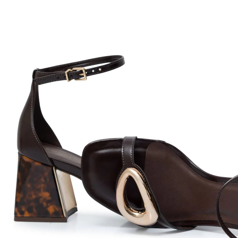 Brown Oval Detail Sandal