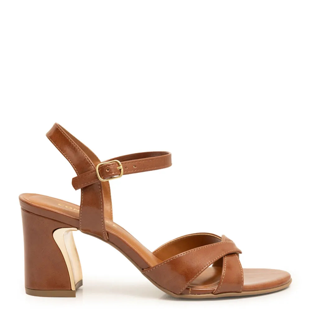 Caramelo Chrome Heel Sandal