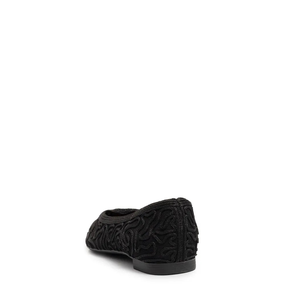 Black Woven Mesh Flats