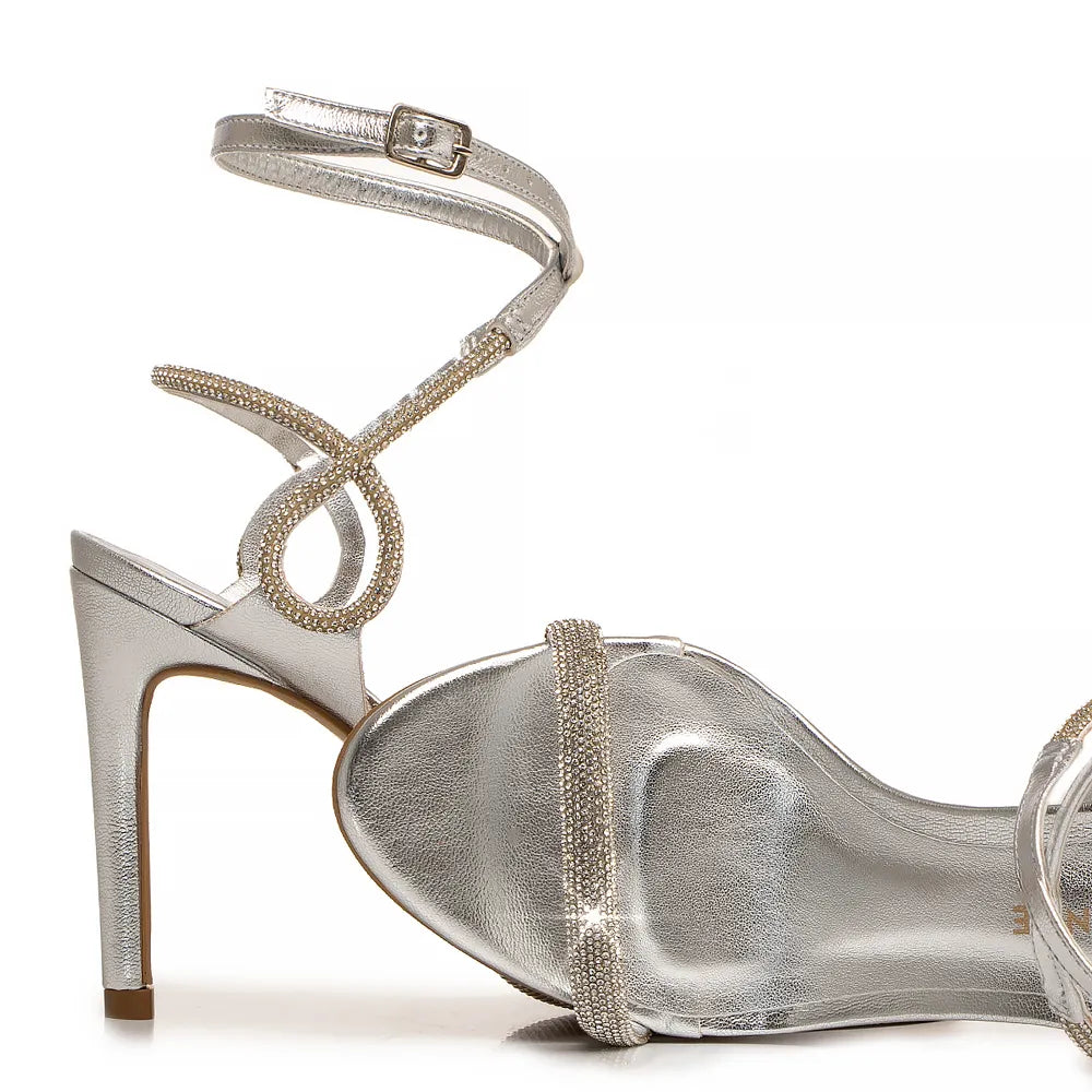 Silver Strass Sandals