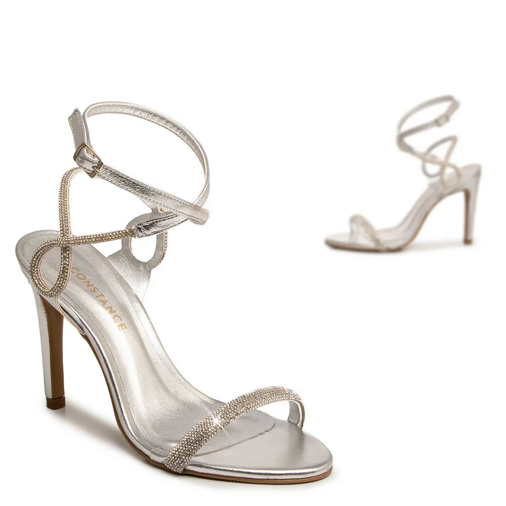 Silver Strass Sandals
