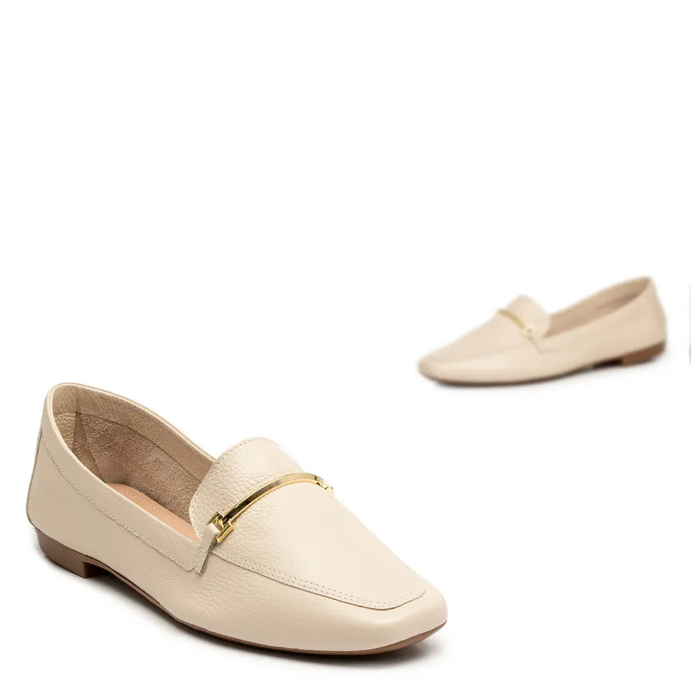 Off White Leather Bridão Loafer