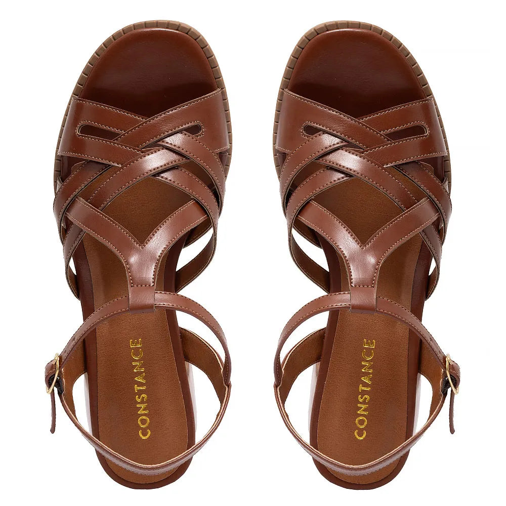 Caramelo Crossed Strap Sandal