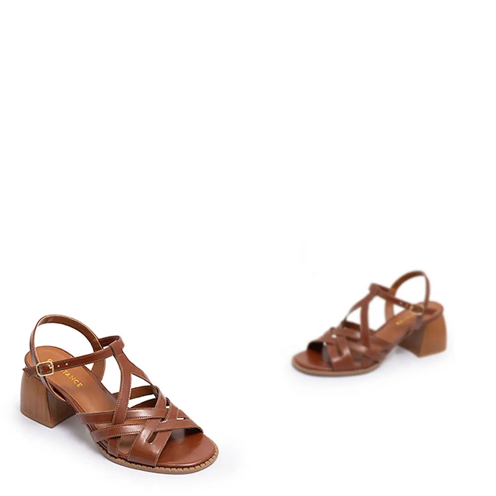 Caramelo Crossed Strap Sandal