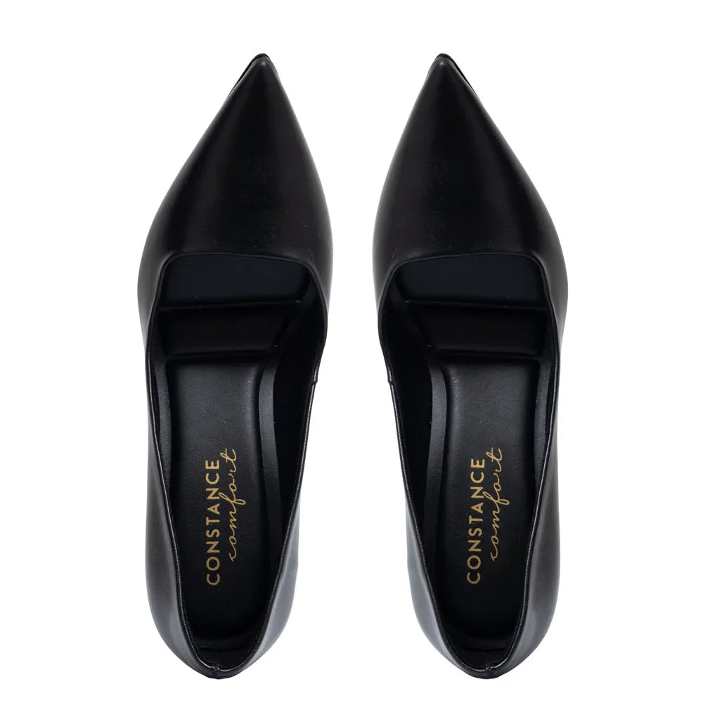 Black Comfort Pointed-Toe Pump