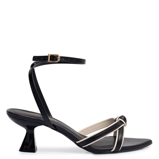 Black Bicolor Knot Sandal