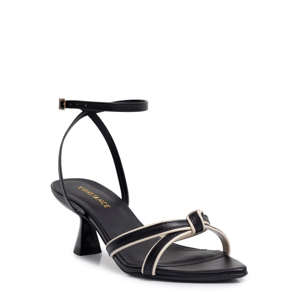 Black Bicolor Knot Sandal