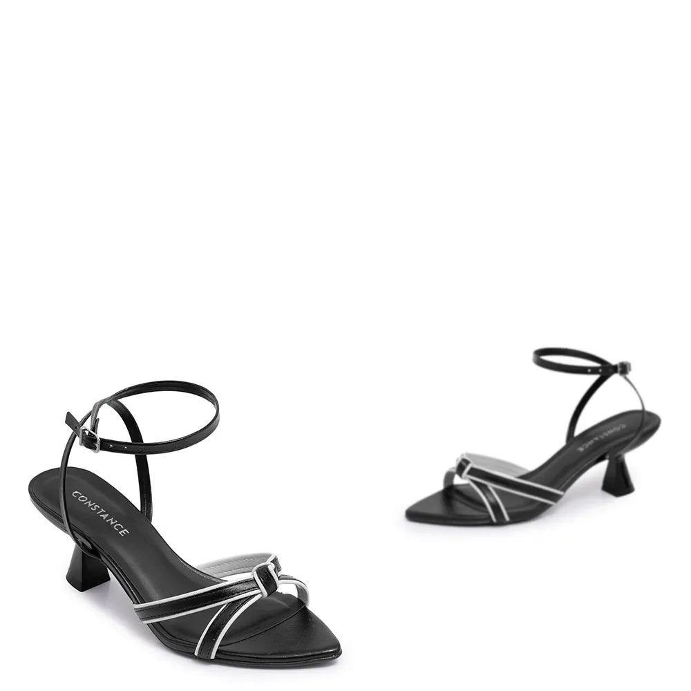 Black Bicolor Knot Sandal