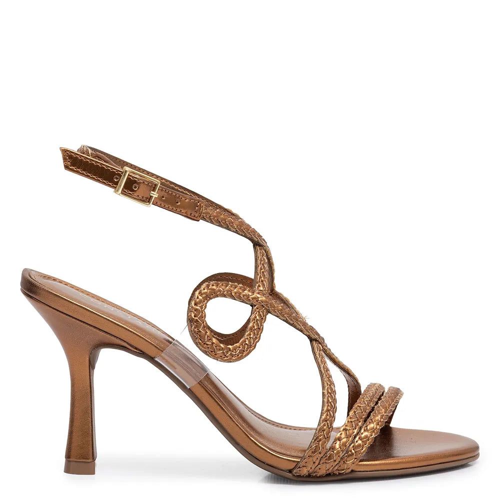 Bronze Braided Party Sandal