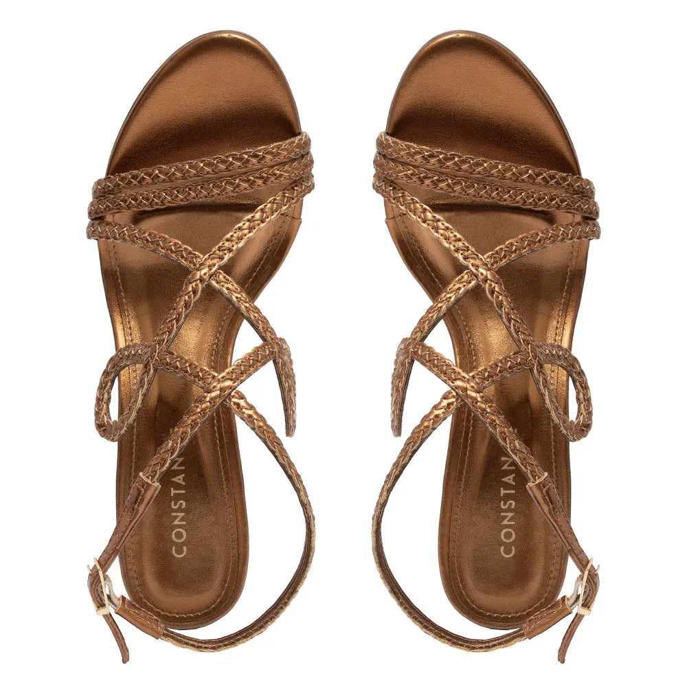 Bronze Braided Party Sandal