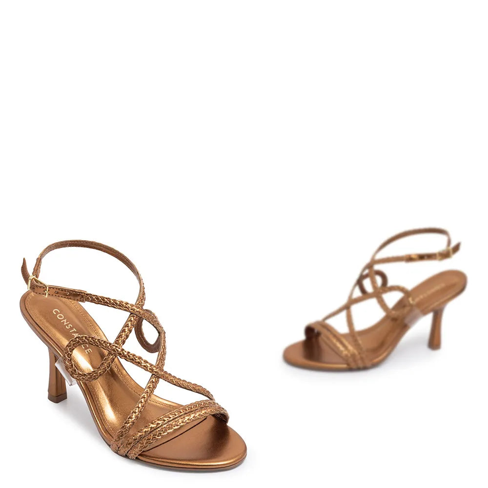 Bronze Braided Party Sandal