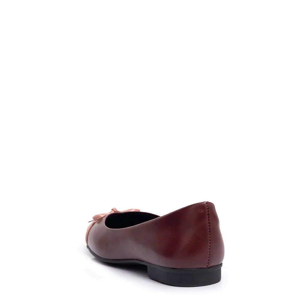 Burgundy Bicolor Bow Flat