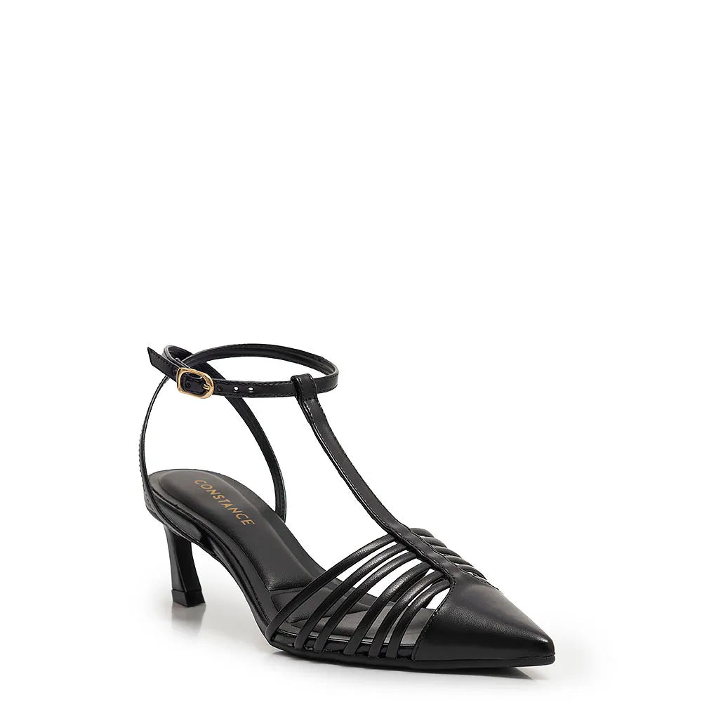 Black Slingback Strap Pump