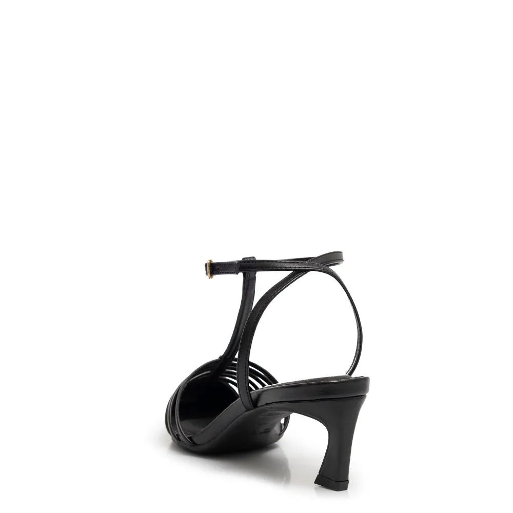 Black Slingback Strap Pump