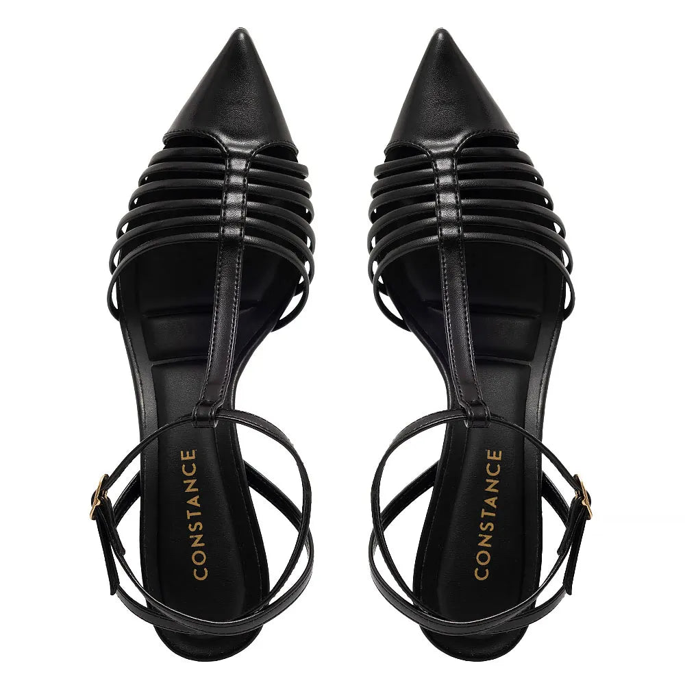 Black Slingback Strap Pump