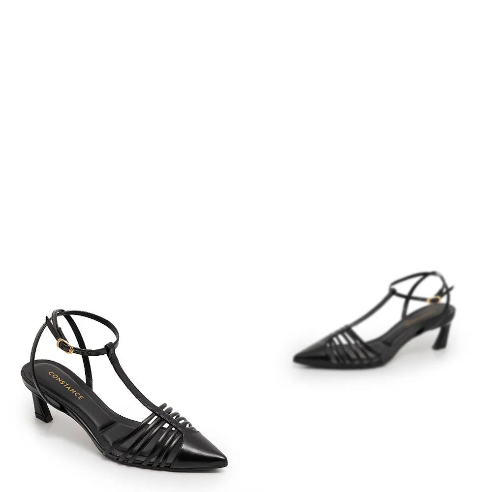 Black Slingback Strap Pump