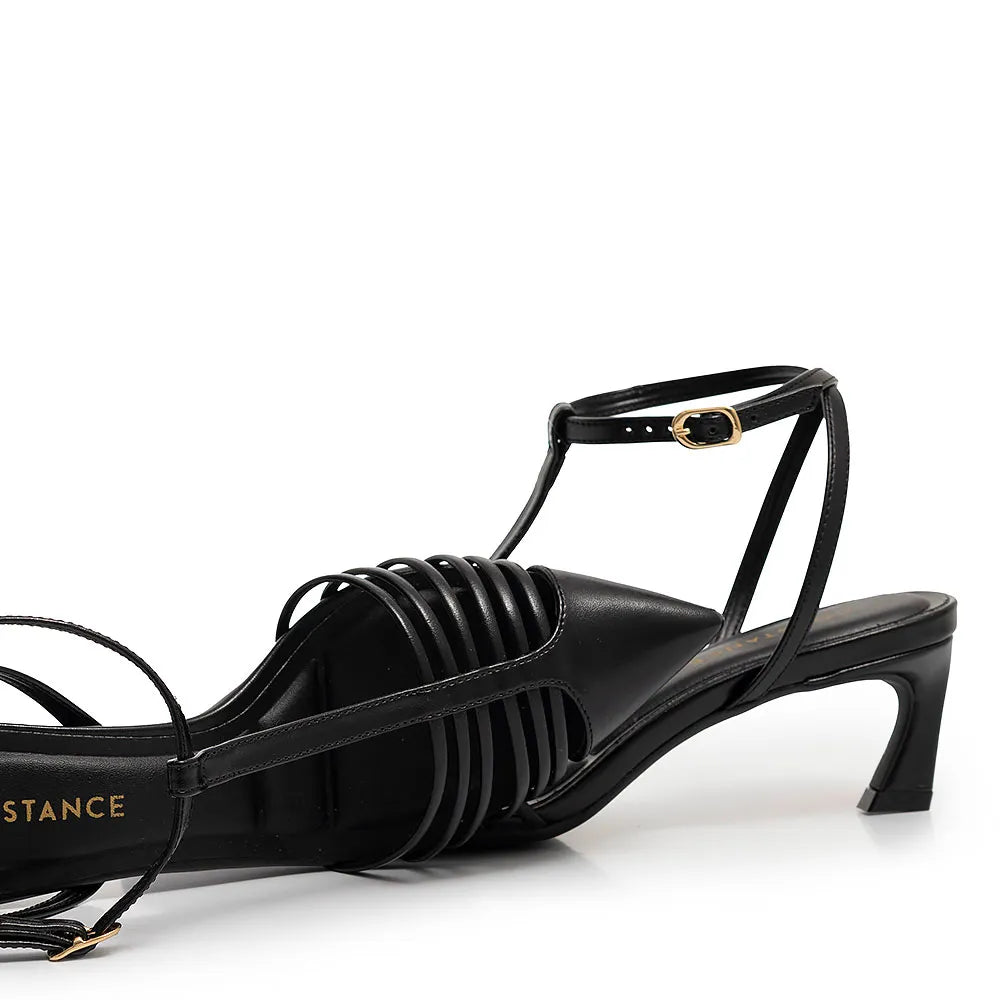 Black Slingback Strap Pump